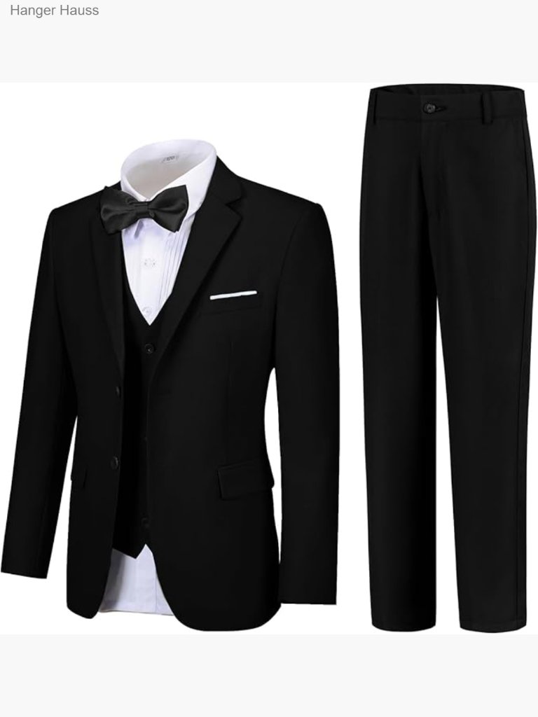 5-Piece Boys Formal Suit Set With Adjustable Waist - Wedding Party